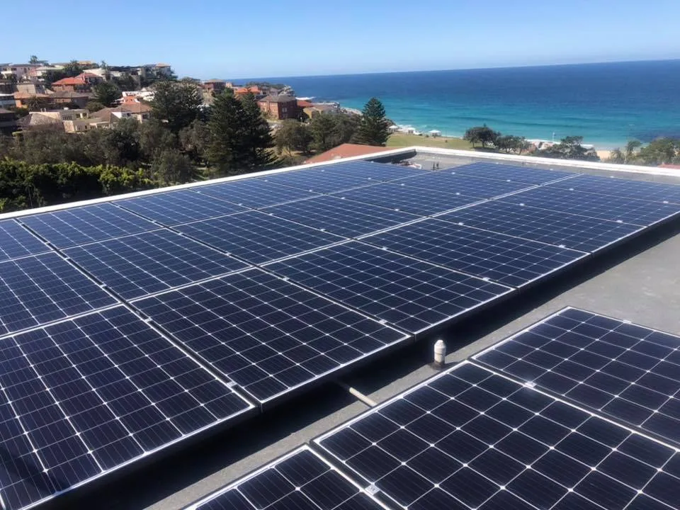 large solar panel on home in beach side suburb of sydney